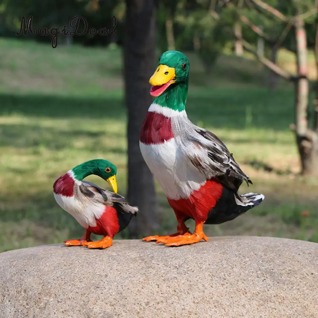 MagiDeal Various Realistic Duck Ornament Figure Outdoor Home Garden Water Pond Decoration DIY Vivid Artificial Feather Craft