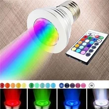 3 Вт E27 RGB светодиодный светильник Точечный светильник 16 изменение цвета светильник+ ИК пульт дистанционного AC100-240V