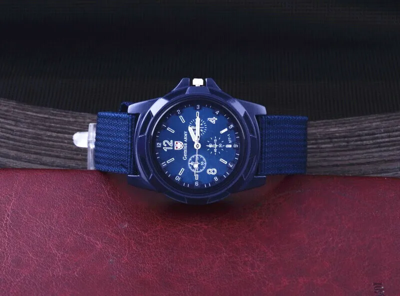 Men Army Watch Military Male Quartz Watches Fabric Canvas Strap Casual Cool Men's Sport Round Dial Relojes Hot Sale Wristwatch