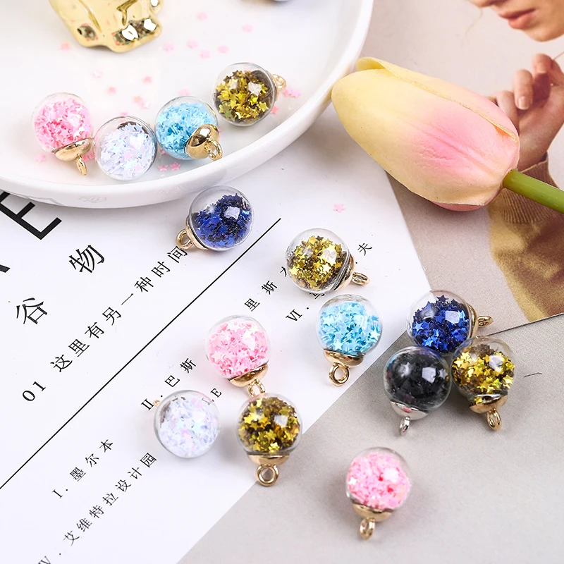 

20 product balls per bag 15mm color transparent crystal ball stars hanging ornaments hair accessories fashion ladies jewelry mak
