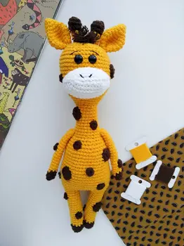

crochet toys amigurumi handmade rattle giraffe number JSZ008