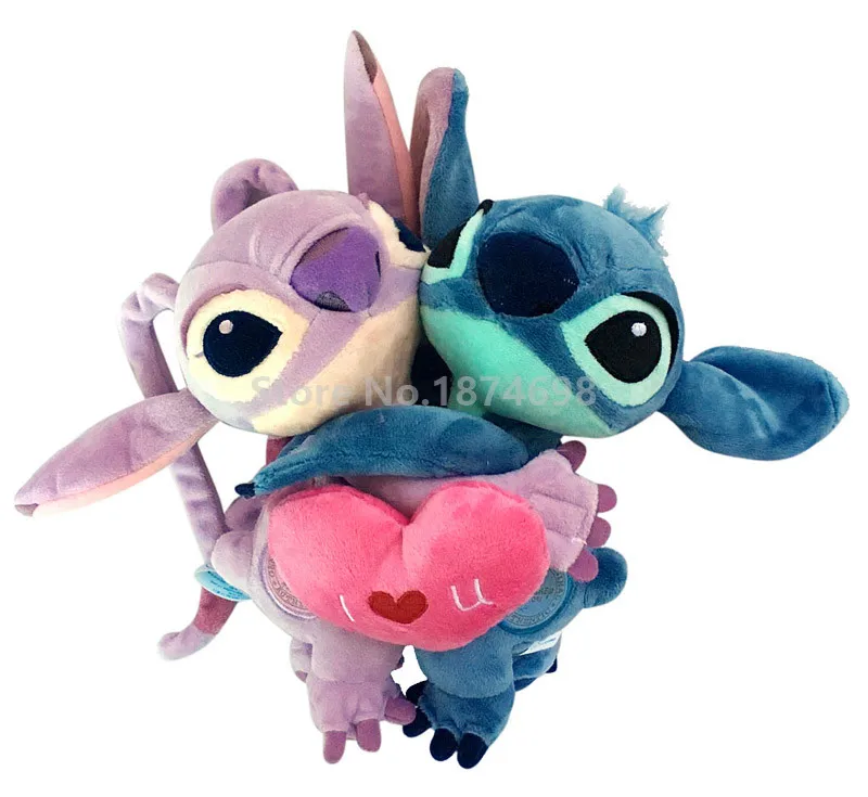 

Lilo and Stitch Plush Toy Stitch & Angel Hug With Love Heart Peluche Stuffed Animals 20cm Cute Kids Baby Toys For Children Gifts