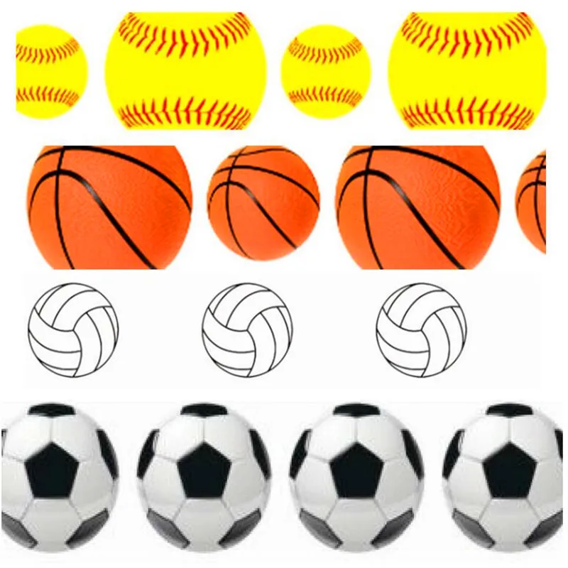 

16 25 38 50 75mm width Sports football balls printed polyester Grosgrain Ribbon or Satin Ribbon SP04