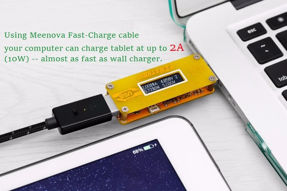 Meenova умный и безопасный быструю зарядку(кроме устройств USB к 2.4A Micro USB кабель для Android: 2X быстрой зарядки с умным заряд IC