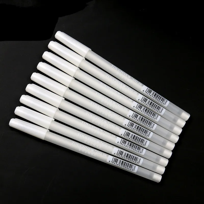 

White Ink Color Photo Album 0.8MM Gel Pen Cute Unisex Pen Gift For Kids Stationery Office Painting School Supplies Art Mark