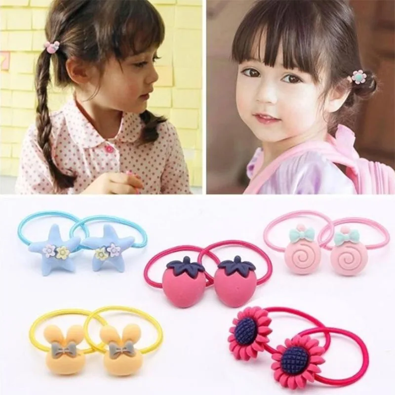 

Cartoon simple Scrunchies Rubber Bands Headbands Girls Cute Cartoon Hair Accessories Elastic Hair Bands Headwear