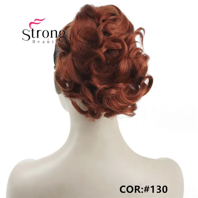 StrongBeauty короткий кудрявый зажим в Коготь Конский хвост наращивание волос синтетические волосы кусок 80 г с челюстью/коготь клип - Цвет: #130