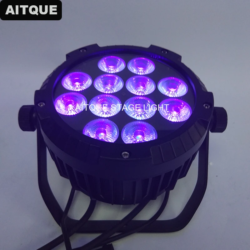 

8lot Led rgbwa uv dmx par waterproof 12x18w 6 in 1 led par dmx rgbwa uv led flat par light