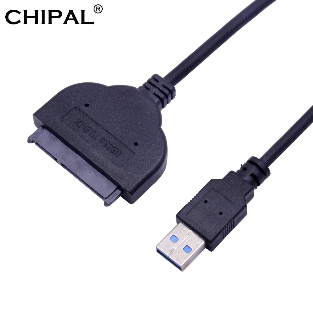 

CHIPAL USB 3.0 to 7 15 22Pin SATA Adapter Cable USB3.0 to Serial ATA III 22 Pin Cord for 2.5" SSD HDD Hard Disk Drive Converter