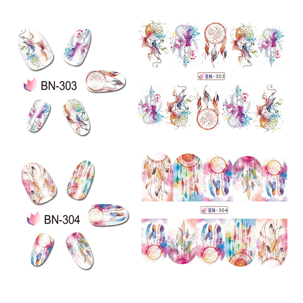 

1 sheet 12 Designs For Choose Water Transfer Nail Art Stickers Campanula & Owl Patterns Decals JIBN301-312