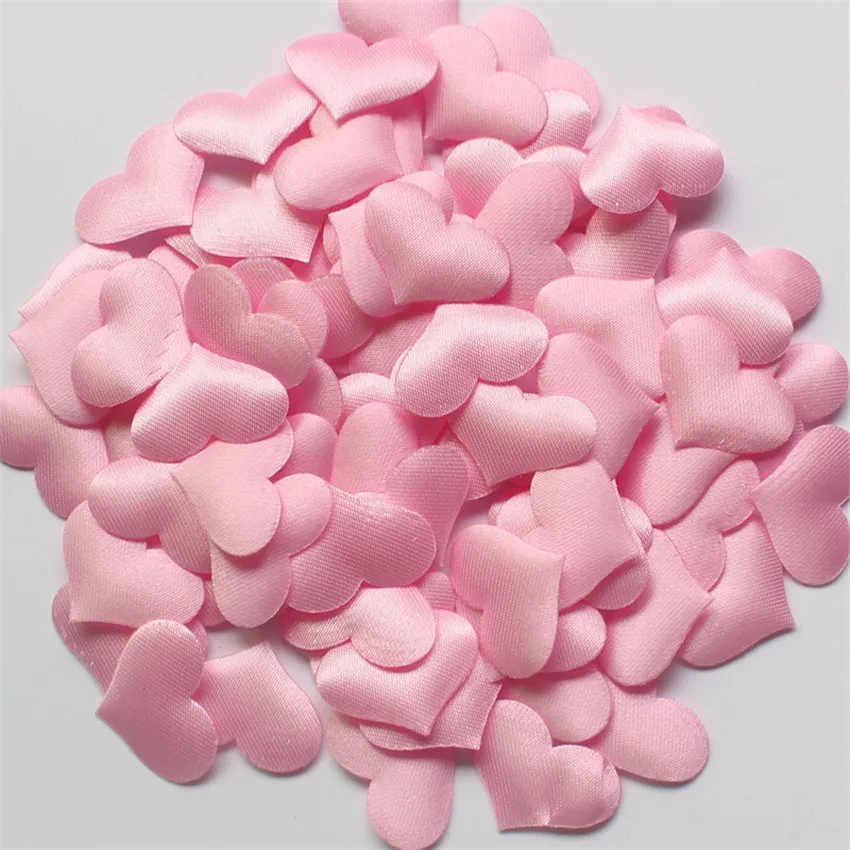 50 шт./лот DIY ткань лепестки в форме сердца искусственные лепестки цветов Свадебная вечеринка украшения 2,0 см/3,5 см - Цвет: 20mm pink