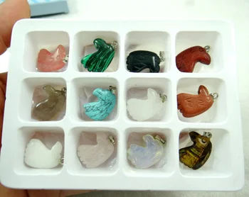 

Natural stone Turquoises Quartz crystal tiger eye aventurine eagle head pendant for diy Jewelry making necklace Accessories12pc