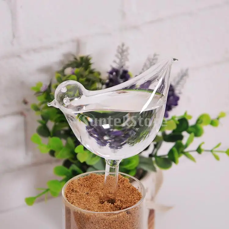 Автоматическая стеклянная птица форма простой полив устройство растение для сада цветок