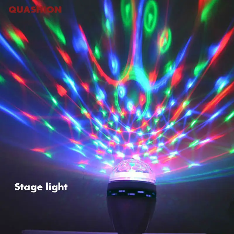 

E27 mini 3W 6W Colorful Auto Rotating RGB LED Bulb Housing Stage Light Party Lamp Disco Lamp Light