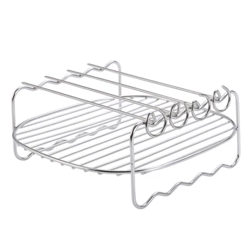 

Stainless Steel Kitchen Air Fryer Accessories Multi-Purpose Barbecue Rack 18 x 18 x 7cm for Kitchen Accessory Mayitr