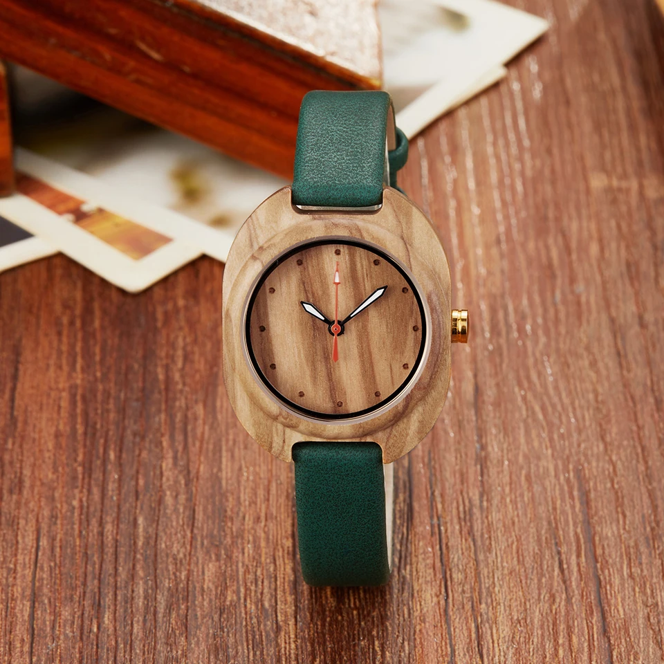 Женские деревянные часы, женский браслет, наручные часы, деревянный чехол, кожаный ремешок, Ретро стиль, женские маленькие наручные часы, reloj de mujer de mader