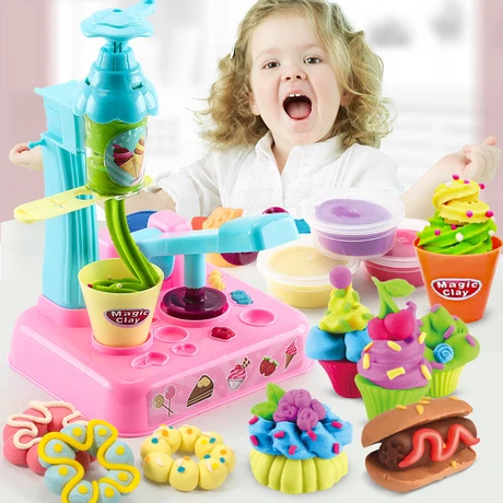 kids Modeling Clay Learning & Education Toys kids clay plasticine mold ice  cream set ice cream pasta machine clay toy - AliExpress