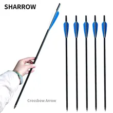 

6pcs MIX Carbon Crossbow Arrow 20 Inch Diameter 8.8 mm 125 Grain Steel Material Tip Point for Archery Bow Plastic Feather Arrow