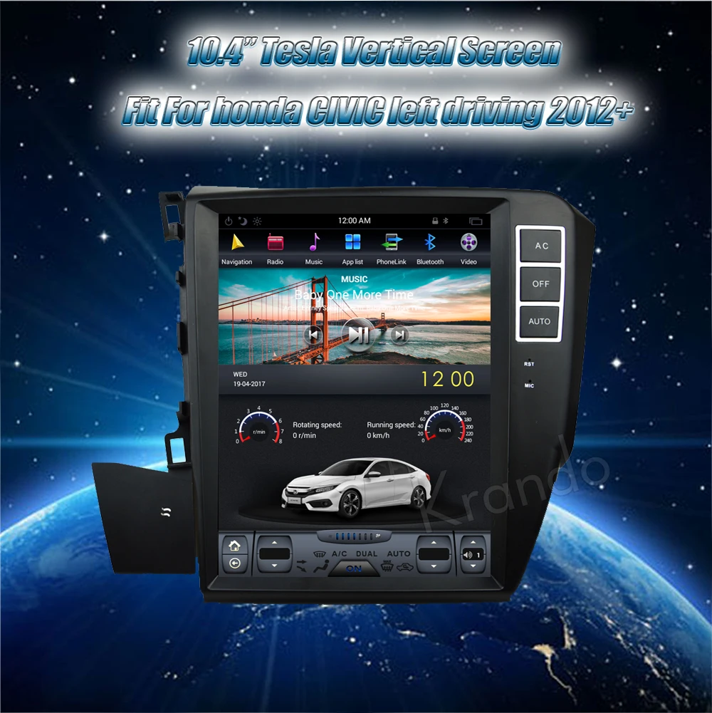 Perfect Krando Android 8.1 10.4" Vertical screen car audio radio system player for Honda Civic Left driving 2012+ gps navigation 1 Perfect Krando Android 8.1 10.4" Vertical screen car audio radio system player for Honda Civic Left driving 2012+ gps navigation 1