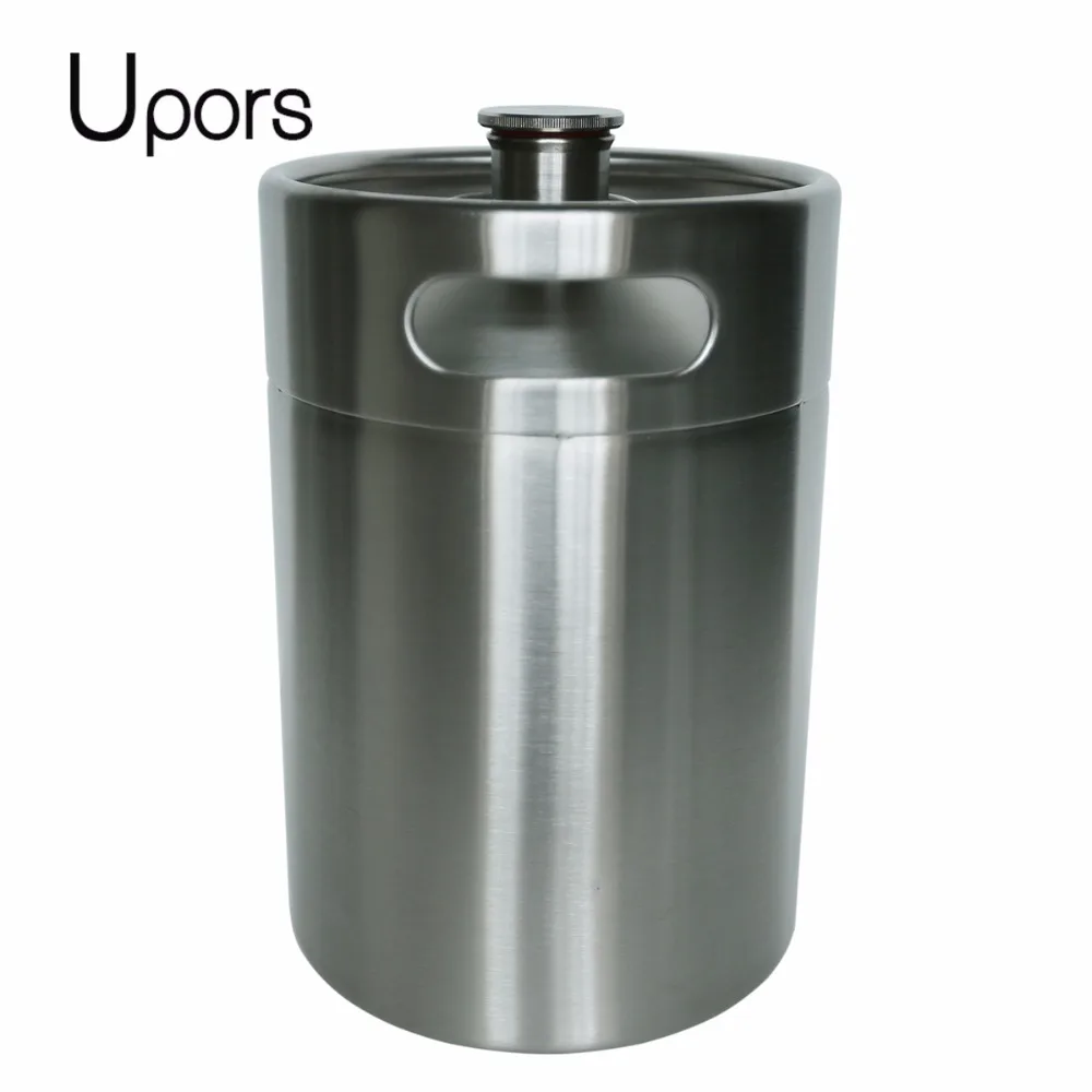 

Upors Mini Keg 5L Homebrew Beer Growler 304 Stainless Steel Keg for Beer Draft Home Brew Brewing Beer Making Bar DIY Tool