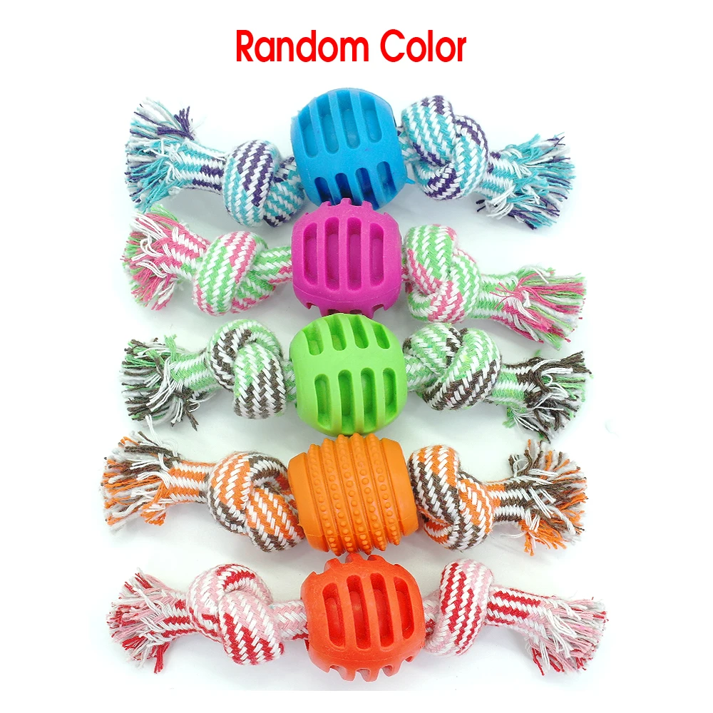 Резиновые игрушки-мячи для собак буксир веревка для жевания Игрушки для маленьких и крупных собак игровое Обучение Забавный интерактивный питомец игрушка для собак Jouet Chien - Цвет: Random Color