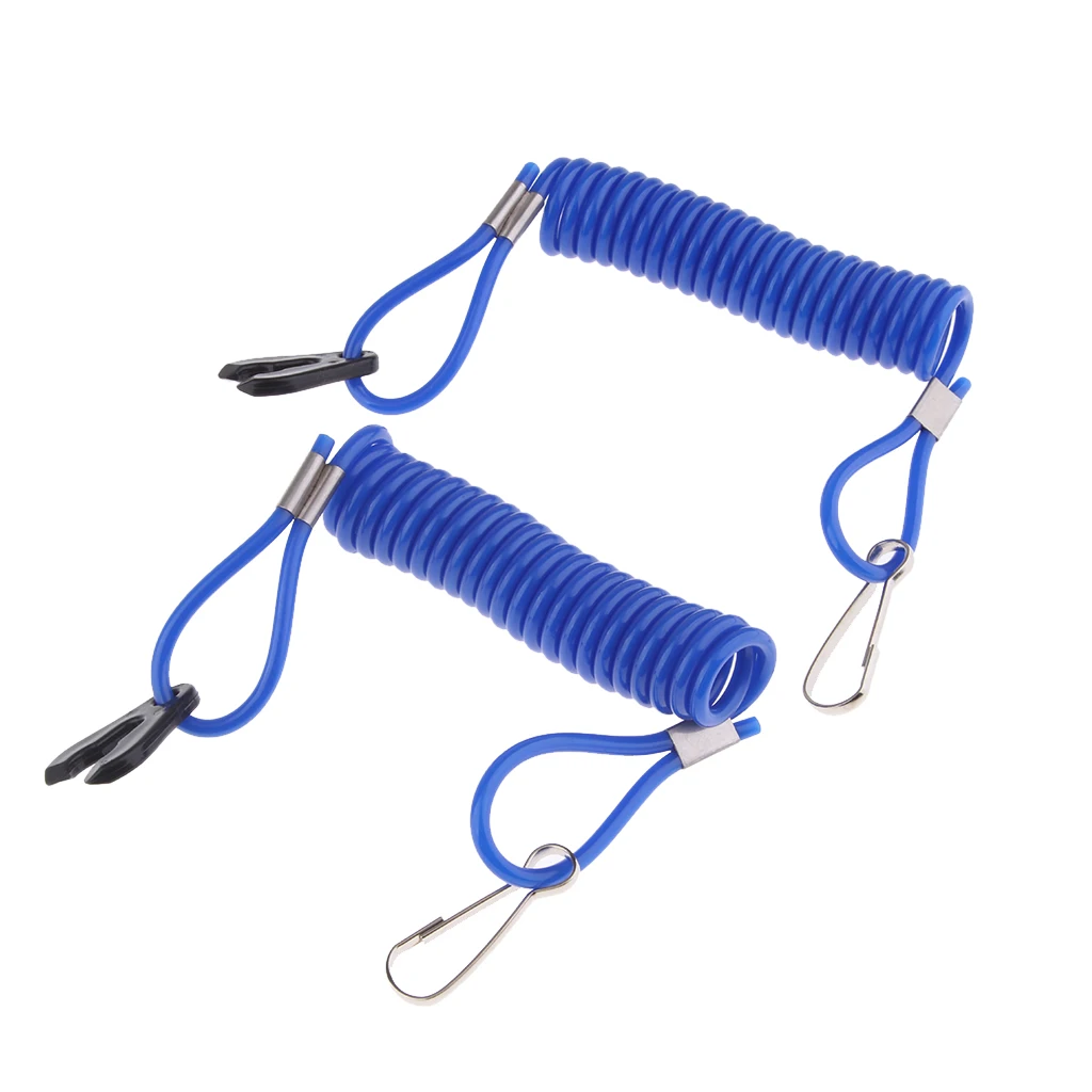 2 Pieces Outboard Engine Motor Kill Stop Switch Tether Cord Lanyard for Yamaha Outboard Engine Motor 9cm Blue 