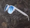 Dokly-lunettes De soleil unisexe, monture blanche, verres bleus, verres miroirs, Gafas De Sol, à la mode, pour hommes et femmes ► Photo 2/3