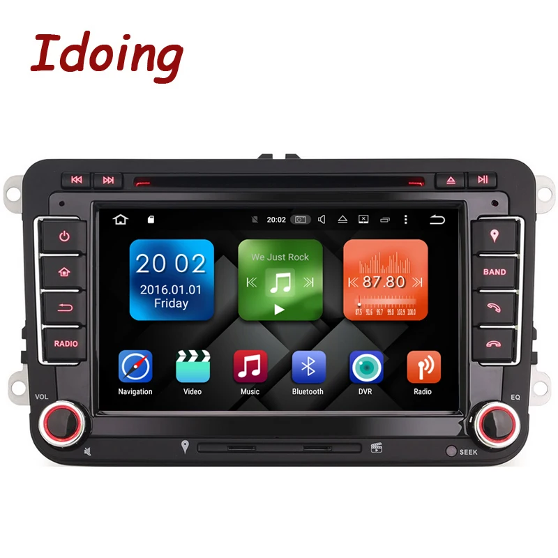 Idoing Android8.0 2G+ 32G 8Core 2Din руль для VW Polo/Skoda/Seat автомобильный мультимедийный плеер быстрая загрузка ТВ 1080P HDP