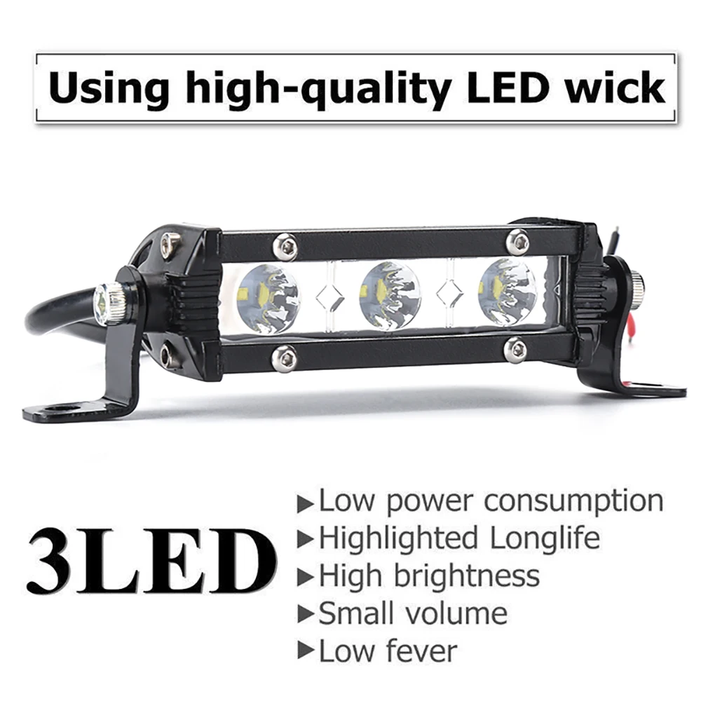 

4'' 9W 3LED Work Light Bar 12V DRL LED Car Work Light Bar Spotlight Daytime Runnig Lights For Offroad ATV SUV 4WD Car styling