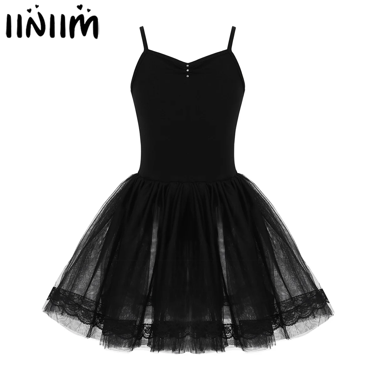

Kids Girls Ballet Competition Dance Dress Pinched Front with Rhinestone Ballet Dance Ballerina Gymnastics Leotard Tutu Dress