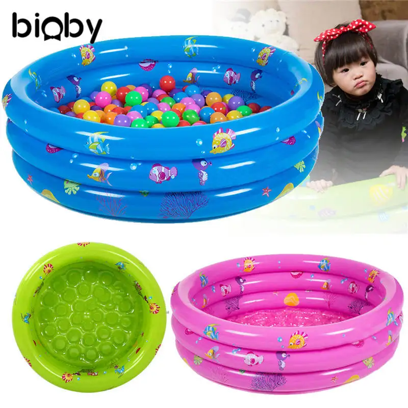 

Inflatable Kids Bathtub Baby Bath Hot Tubs Portable Thickening Folding Washbowl Children Tub Toddler Swimming Pool 3 Ring Round