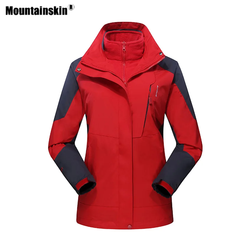 Mountainskin Мужская и женская зимняя куртка для пешего туризма из 2 предметов уличная