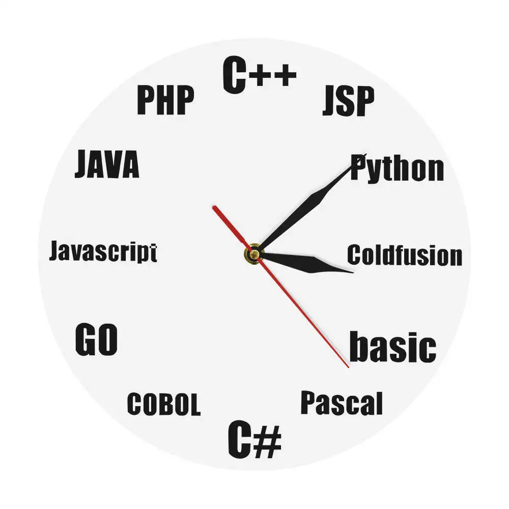 Программируемый язык минималистичный дизайн настенные часы бизнес IT офис Настенный декор программа Nerd кварцевые настенные часы, подарки для IT Geeks