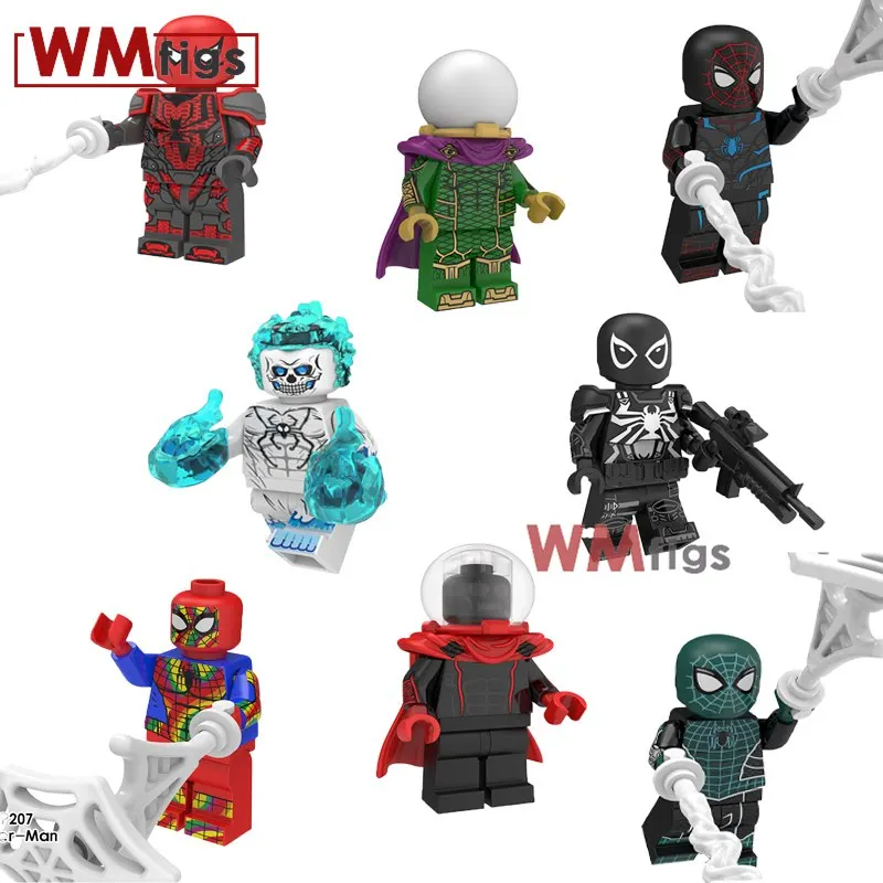 

KT1028 Mysterio Spider Man Far From Home 4 Ghost Rider spider man Building Blocks Peter Park Marvel Bricks Kids Toys For childre