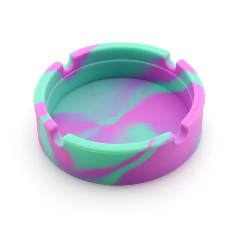 

1X Portable Rubber Silicone Soft Eco-Friendly Round Ashtray Ash Tray Holder LOT
