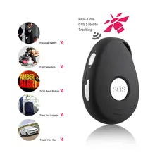 LESHP Black GPS Mini GPS Tracker Locator SOS Alarm for Kids Elder Pet Cat Dog Car Vehicle Personal Security EU Plug