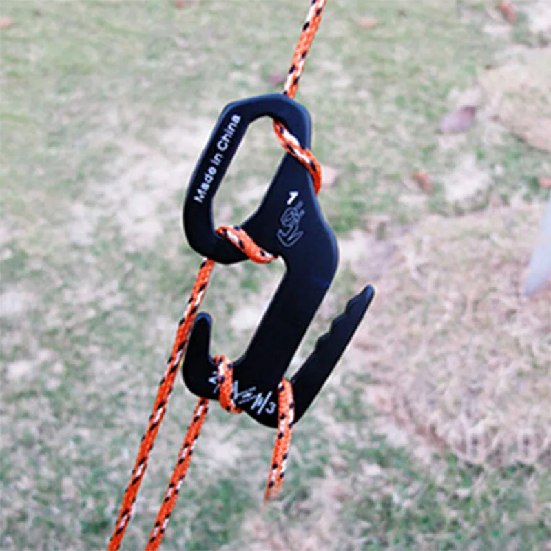 Quick Knot Tent Hooks Rope Tightener Tie Down Strap Tool Camping Hiking