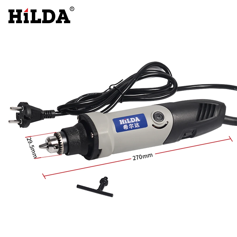 HILDA 220 В 400 Вт Dremel стильная Мини электрическая дрель аксессуары шлифовальный патрон с переменной скоростью роторный сверлильный станок электроинструменты