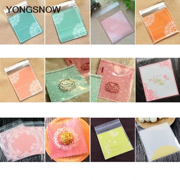 

50pcs 10cm Plastic Bags Food Cookie Candy Bag Wedding Decoration Christmas New Year Party Supplies Gift Packaging Pouches