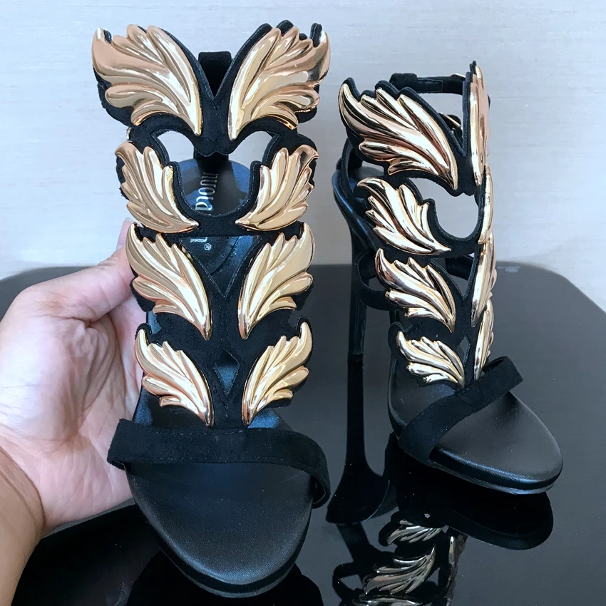 Brand Shoes Woman Leaf Flame High Heels Zapatos Mujer Womens Platform Pumps Women Sandals Summer Party Wedding Shoes Peep Toe