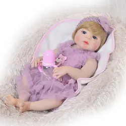 Полная виниловая силиконовая кукла реборн для маленьких девочек 23 "57 см очаровательная девочка настоящая кукла Младенцы живые Bebes reborn corpo de