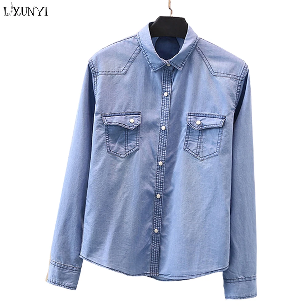 Button up blouses for women long length jeans