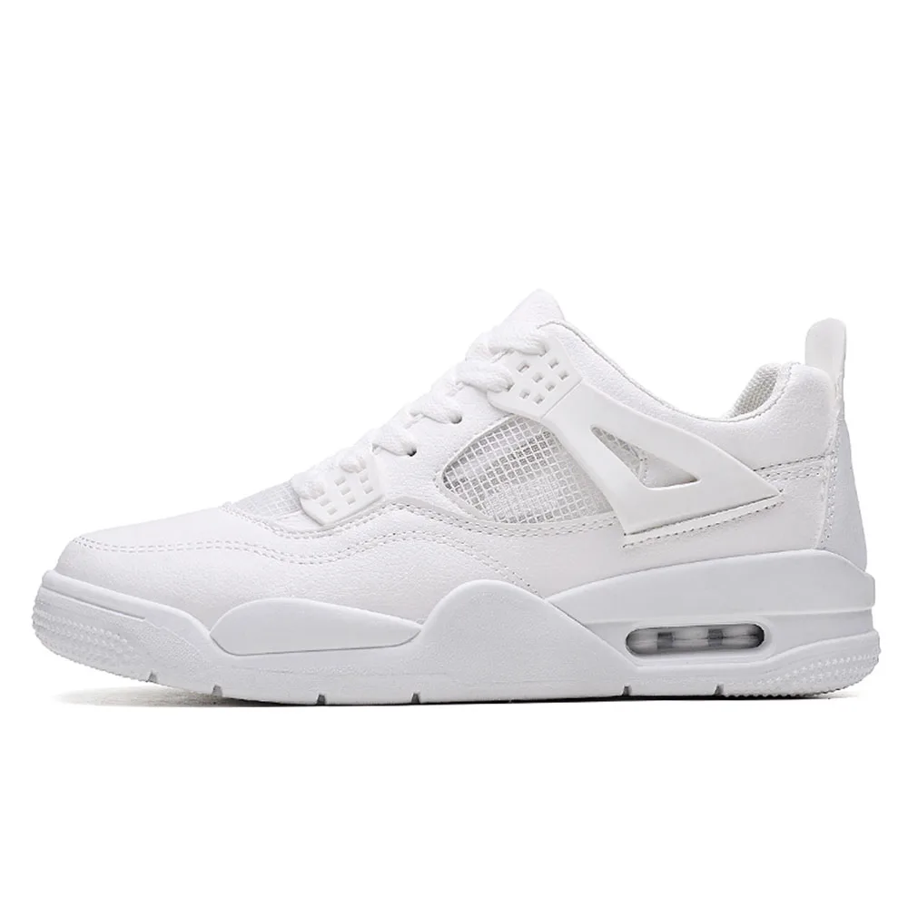 

Men Adult Boy Sneakers White red Boots Breathable High Top Air Basketball Shoes Air Sports Cushion Sneakers