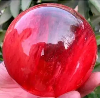 

RARE NATURE CHERRY Red QUARTZ CRYSTAL SPHERE BALL 80mM