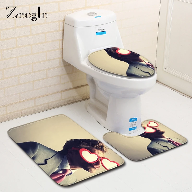 Zeegle 3Pcs Bath Mats Anti-slip Bathroom Carpet Floor Mat Washable Rugs Toilet Outdoor Shower Room | Дом и сад
