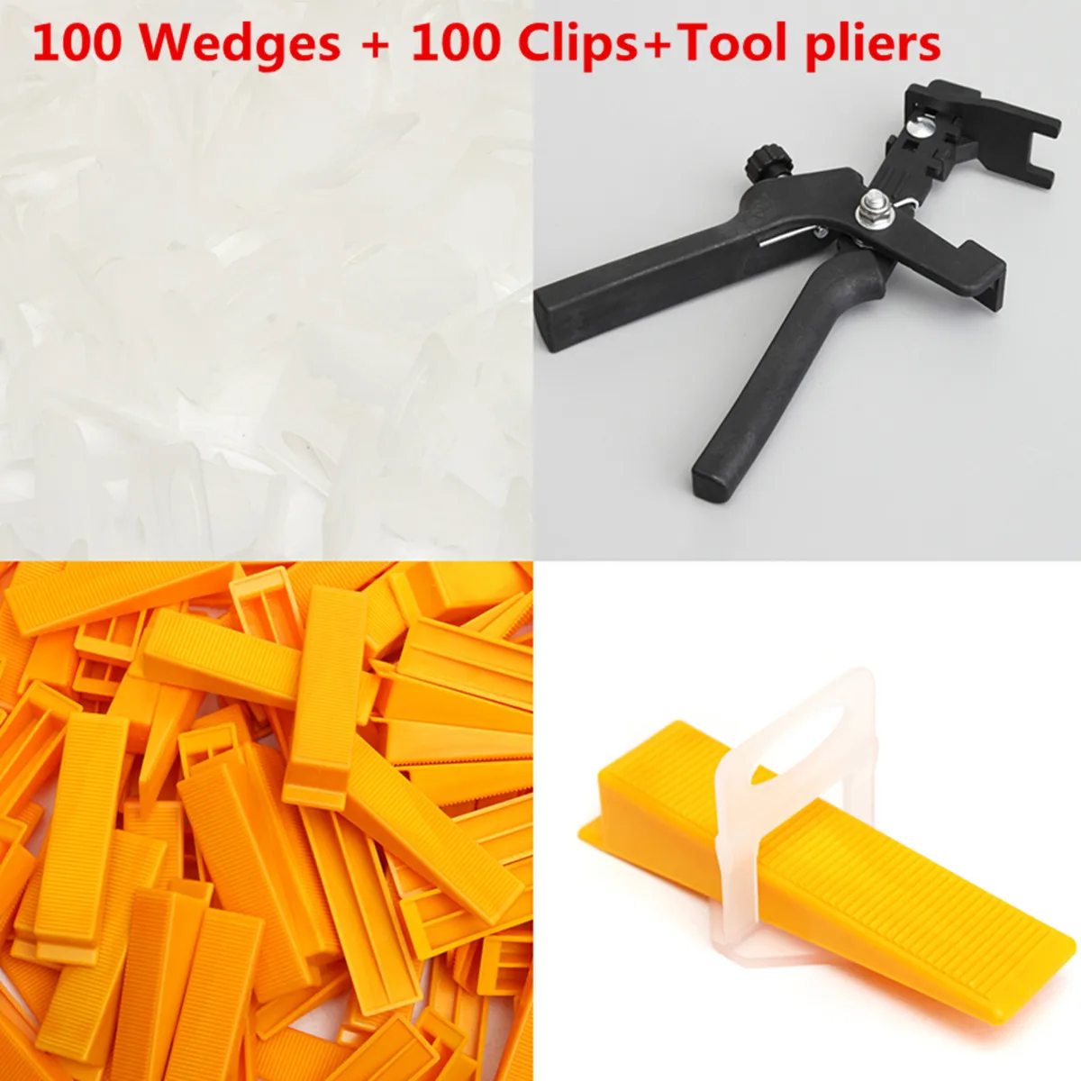

201 Tile Leveling Spacer System Kit Wedges Clips Pliers Tool Tiling Flooring 2mm Yellow White Black