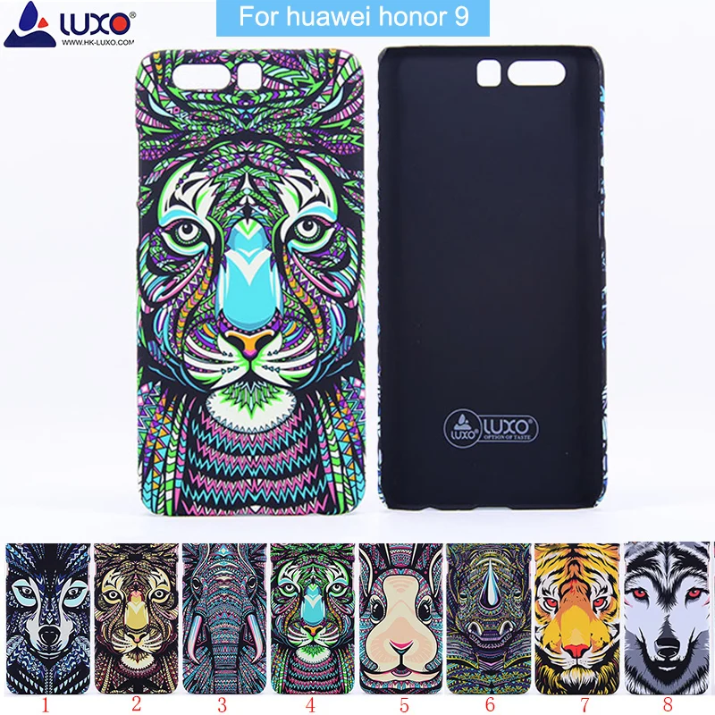 Forest King Aztec Animals Lion Wolf Owl Pattern PC Hard Glow In The Dark Luminous Case Cover for Huawei Honor 9 | Мобильные телефоны
