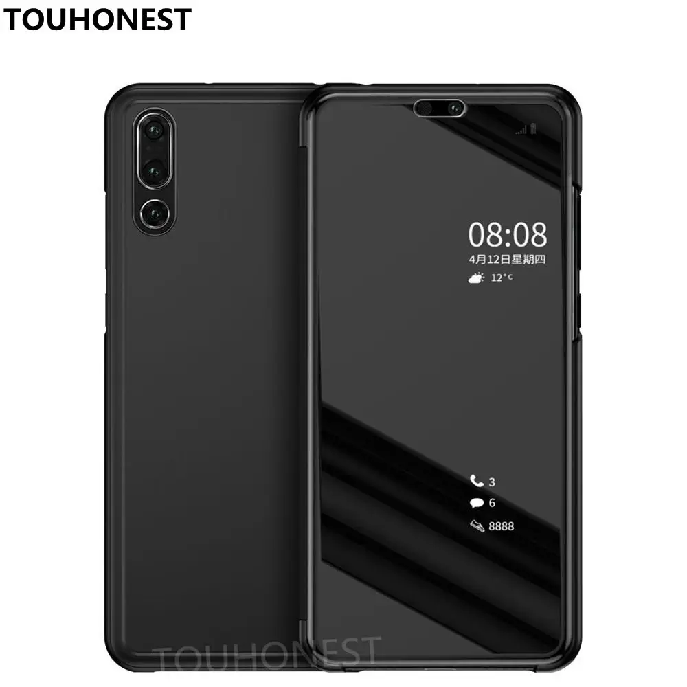 P20 lite зеркало Clear View Флип Чехол Для huawei Pro Капа для P30 Коврики 20 honor 9 P Smart