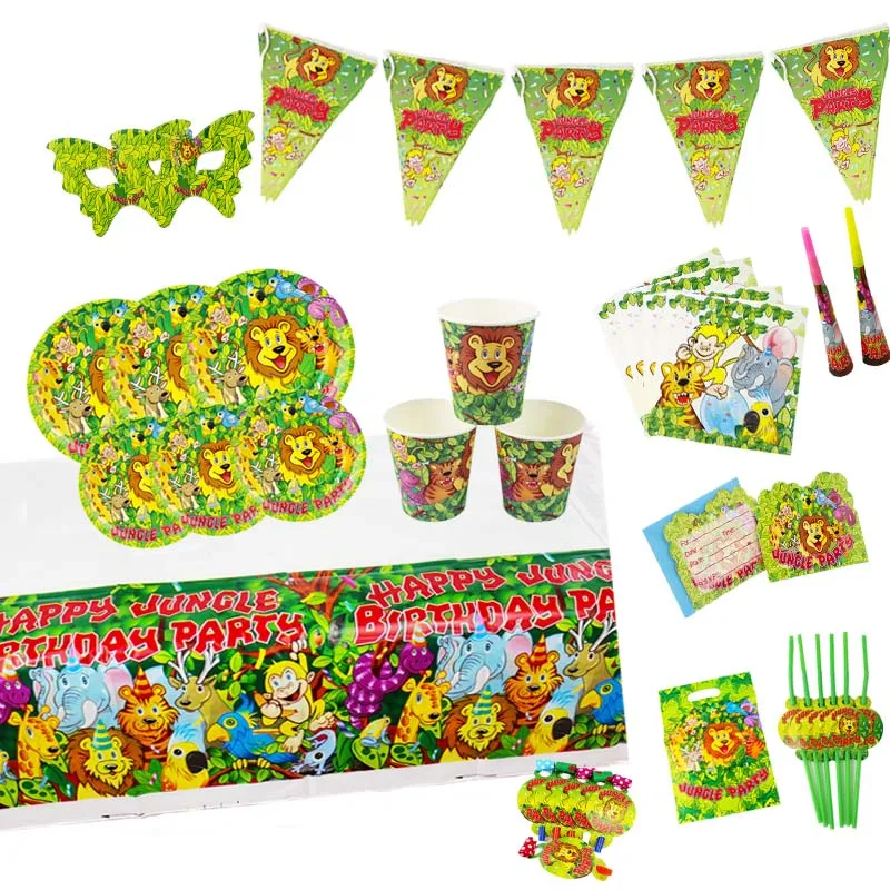 

Omilut Safari Party Birthday Decorations Jungle Safari Birthdya Party Supplies Children Party Favors For Kid Jungle Banner/Backd