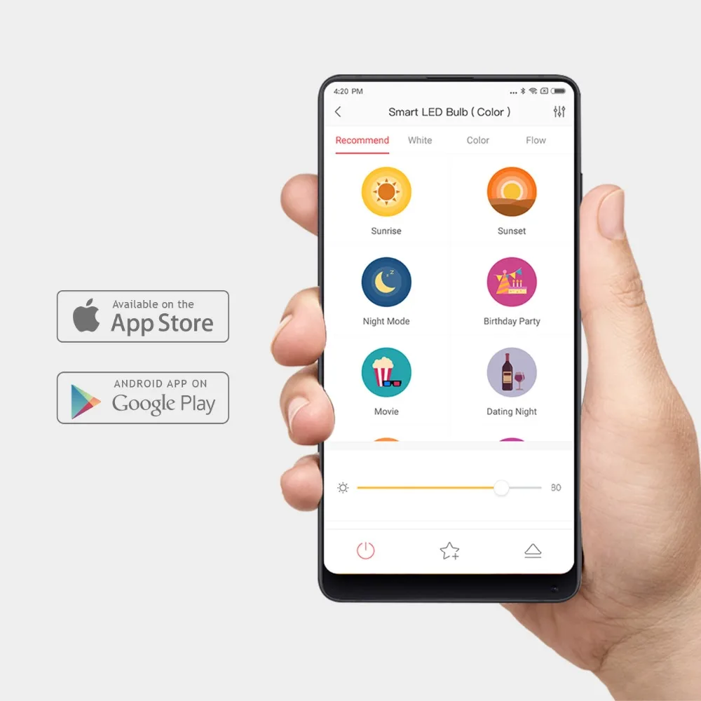 Оригинальная смарт Светодиодная лампа Xiaomi Yeelight (цвет) E27 10 Вт 800 люмен Mi Light Mijia